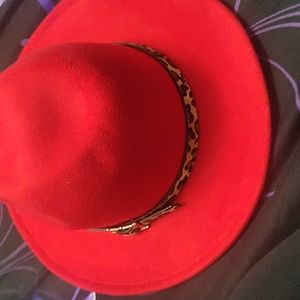 Red /cheetah hat